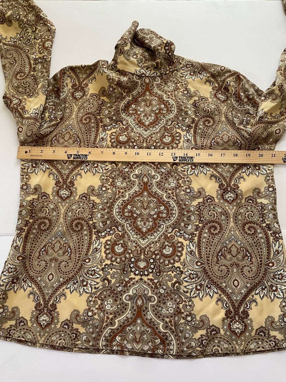 Vintage Jones New York Country Silk Paisley Brown Long Sleeve Blouse Top Sz 12 - Picture 3 of 4